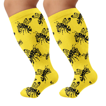 Plus Size Skull Bee Compression Socks - image 8