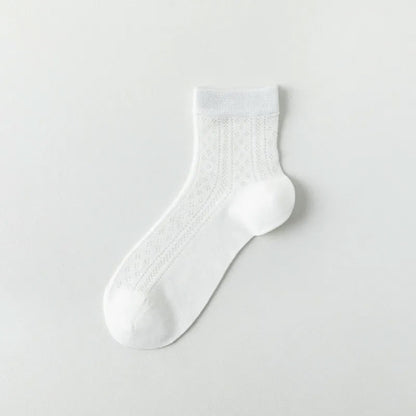 Breathable Air Mesh Quarter Socks(7 Pairs) - White - EU36-40(US3-7) - image 5