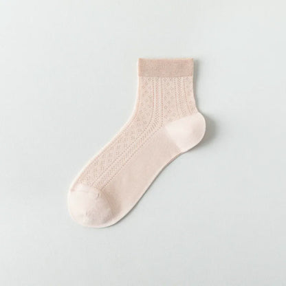 Breathable Air Mesh Quarter Socks(7 Pairs) - Pink - EU36-40(US3-7) - image 11