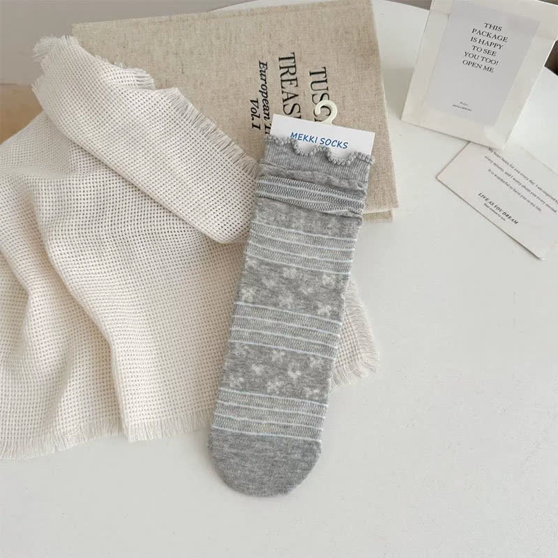 Soft Jacquard Quarter Socks(5 Pairs) - Dark Gray - EU35-41(US2-7.5) - image 6