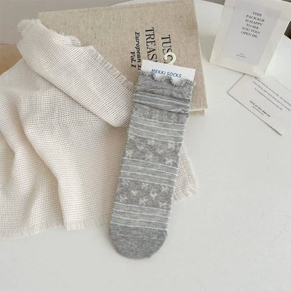 Soft Jacquard Quarter Socks(5 Pairs) - Dark Gray - EU35-41(US2-7.5) - image 6