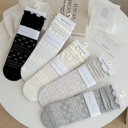 Soft Jacquard Quarter Socks(5 Pairs) - Multicolor - EU35-41(US2-7.5) - image 8