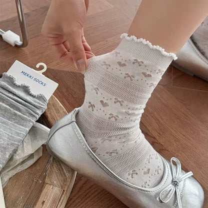 Soft Jacquard Quarter Socks(5 Pairs) - image 1
