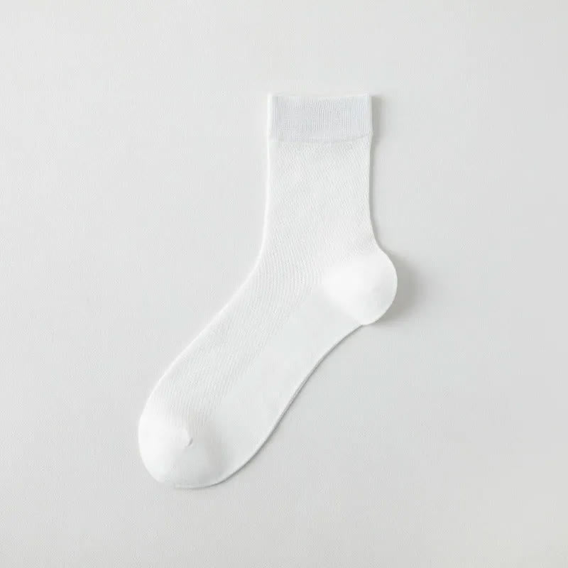 Air Mesh Quarter Socks(5 Pairs) - White - EU35-43(US2-9) - image 6