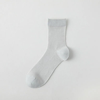 Air Mesh Quarter Socks(5 Pairs) - Silver Gray - EU35-43(US2-9) - image 10