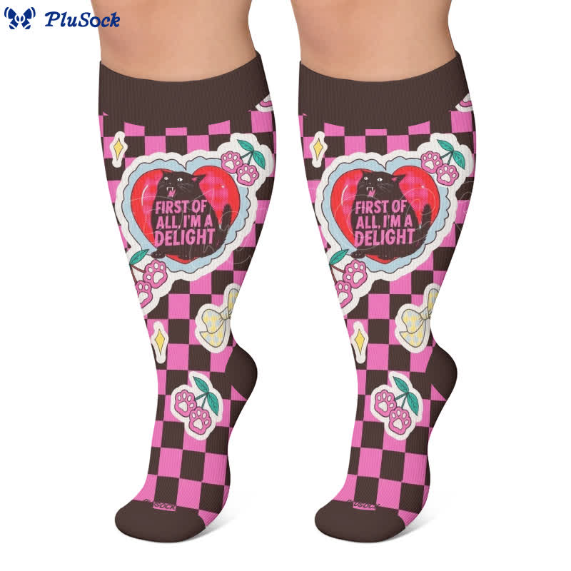 Plus Size Sweetheart Checkered Compression Socks - image 7