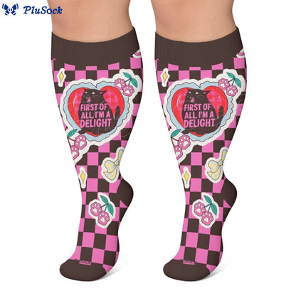 Plus Size Sweetheart Checkered Compression Socks - image 7