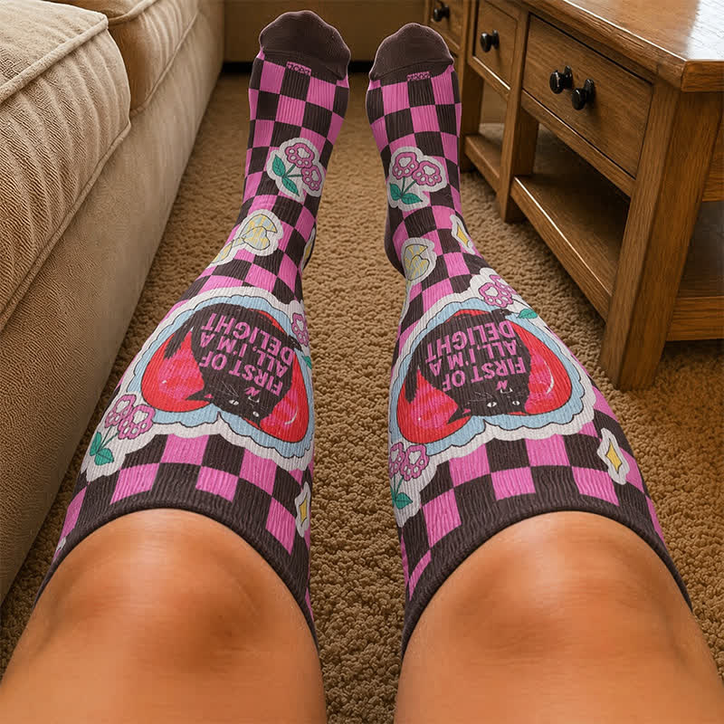 Plus Size Sweetheart Checkered Compression Socks - image 2