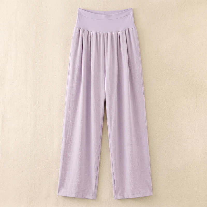 High Waist Draped Wide Leg Pants - Purple - XL - image 3