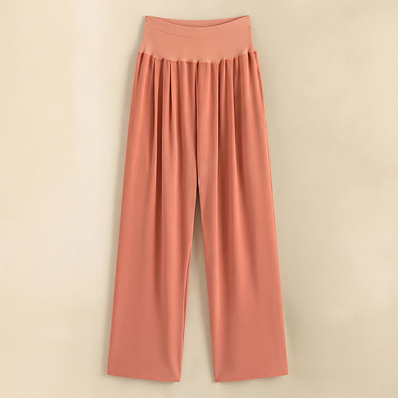 High Waist Draped Wide Leg Pants - Pink - XL - image 0
