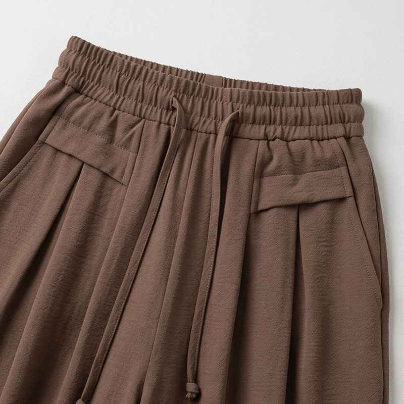 Khaki Wide Leg Drawstring Pants - image 6