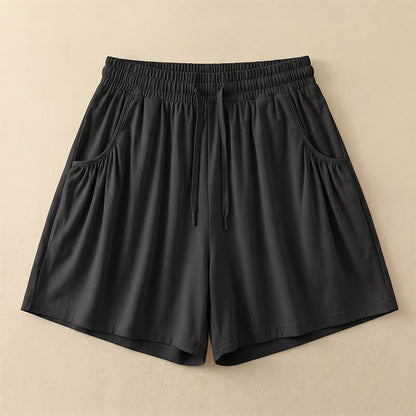 Relaxed Drawstring Lounge Shorts - Black - 4XL - image 5