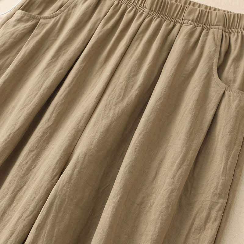 Adjustable Drawstring Elastic Waist Wide Leg Pants - image 3