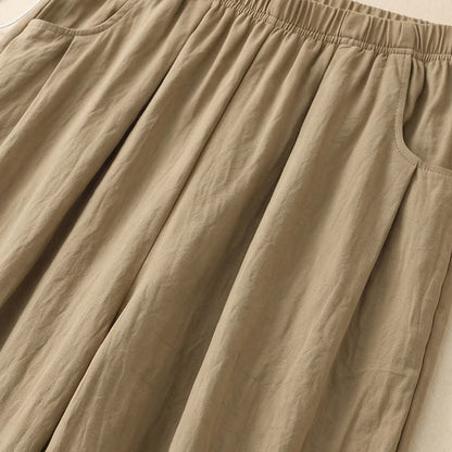 Adjustable Drawstring Elastic Waist Wide Leg Pants - image 3