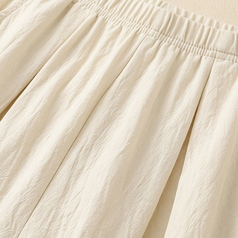 Adjustable Drawstring Elastic Waist Wide Leg Pants - image 4