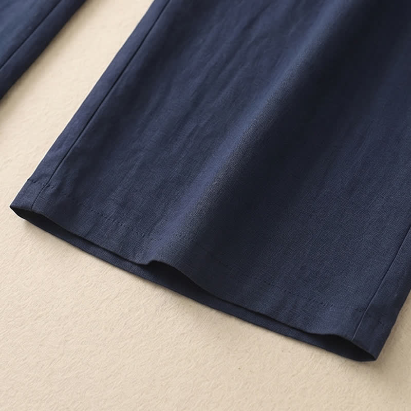 Drawstring Wide Leg Casual Linen-Blend Pants - image 9