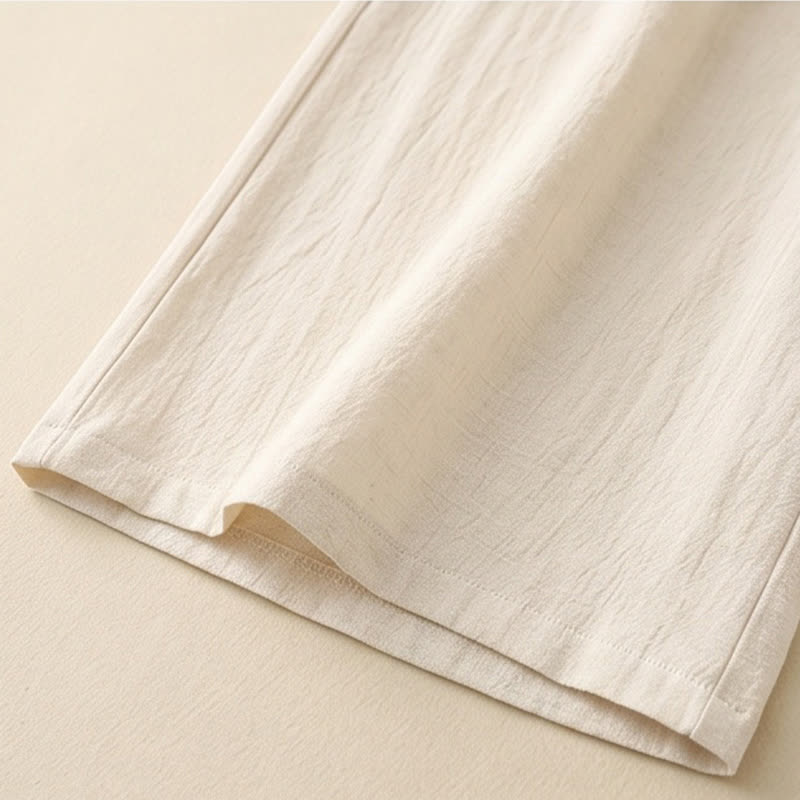 Drawstring Wide Leg Casual Linen-Blend Pants - image 12