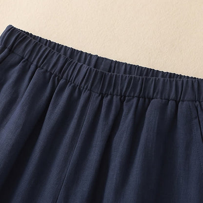 Drawstring Wide Leg Casual Linen-Blend Pants - image 3
