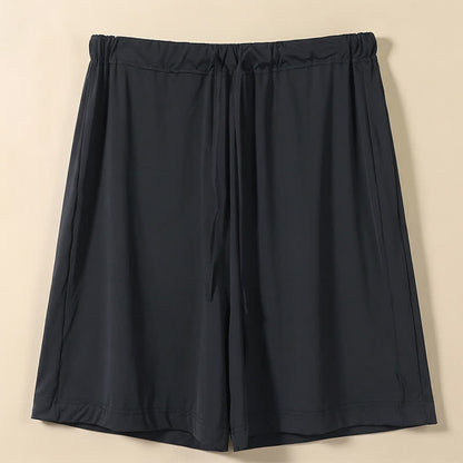 Ice Silk Drawstring Lounge Shorts - Black - 2XL - image 3