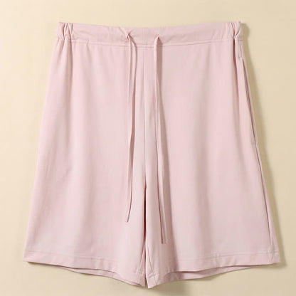 Ice Silk Drawstring Lounge Shorts - Pink - 2XL - image 0