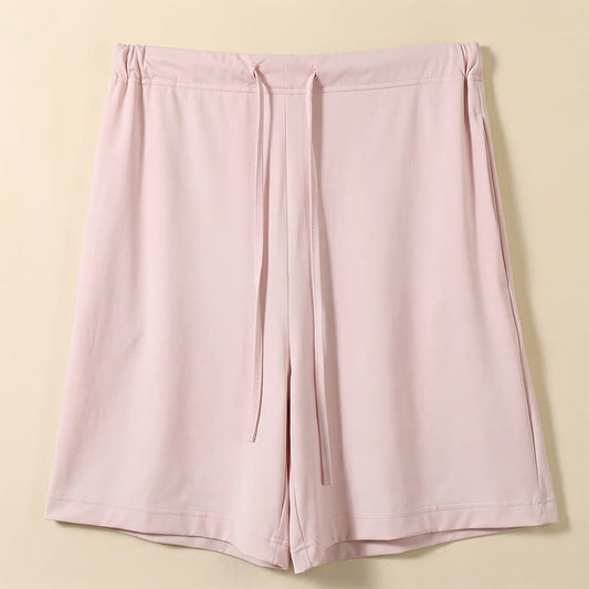 Ice Silk Drawstring Lounge Shorts - Pink - 2XL - image 0