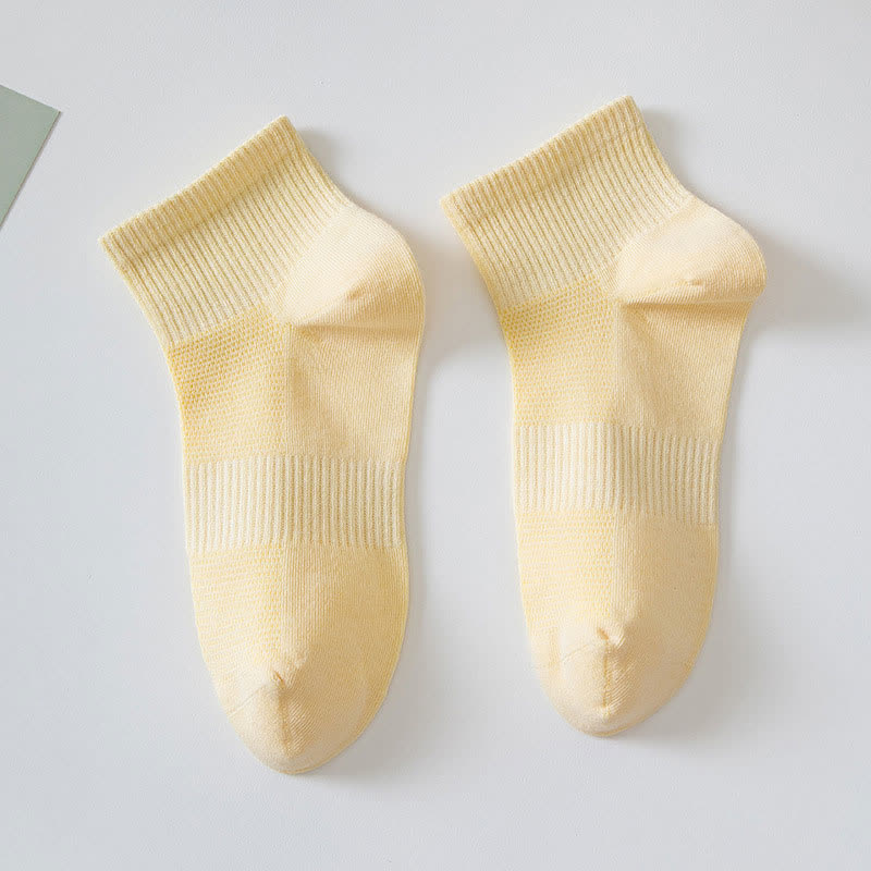 Soft Cotton Ankle Socks(7 Pairs) - Yellow - EU36-42(US3-8.5) - image 4
