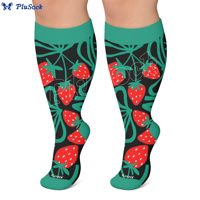 Plus Size Strawberry Vine Compression Socks - image 5