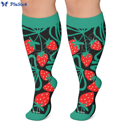 Plus Size Strawberry Vine Compression Socks - image 5