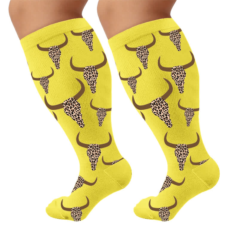 Plus Size Western Bull Skull Compression Socks - image 6
