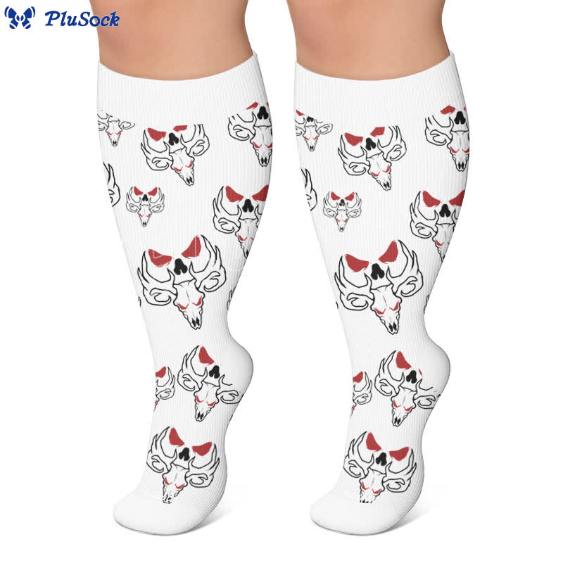Plus Size Western Bull Skull Compression Socks - image 8