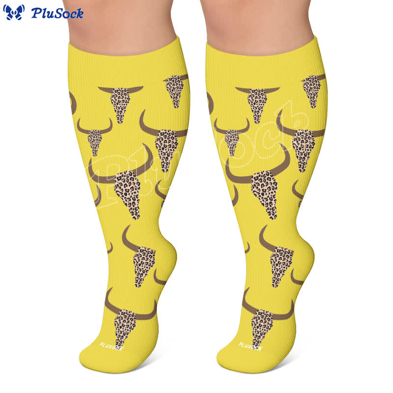 Plus Size Western Bull Skull Compression Socks - image 9