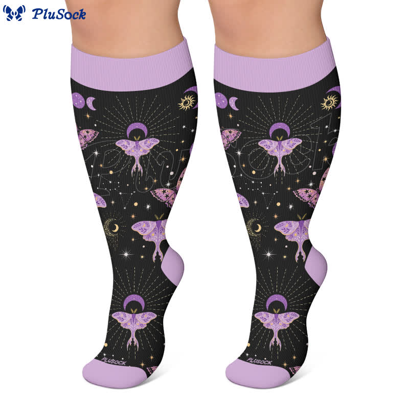 Plus Size Pastel Butterfly Compression Socks - image 7