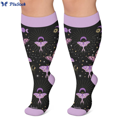 Plus Size Pastel Butterfly Compression Socks - image 7