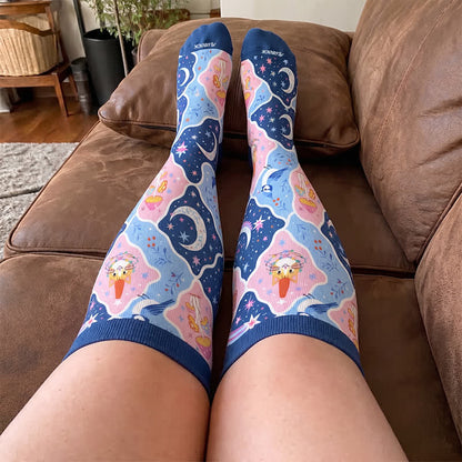 Plus Size Pastel Butterfly Compression Socks - image 3