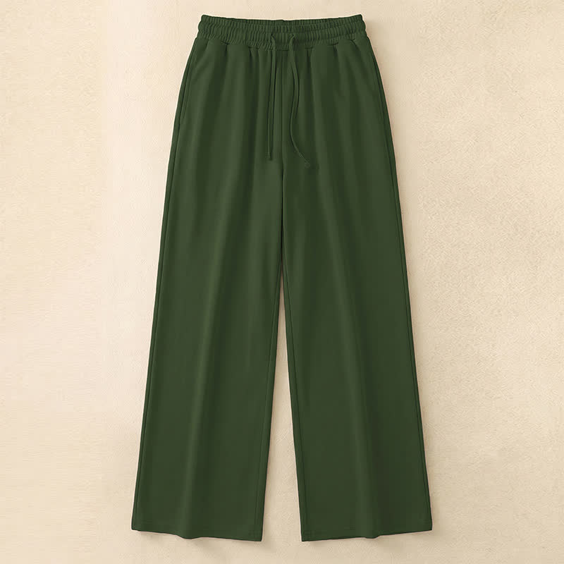 Heather Wide Leg Lounge Pants - Army Green - 5XL - image 2