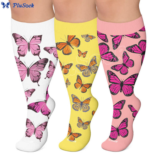 Plus Size Sweet Butterfly Compression Socks - image 0