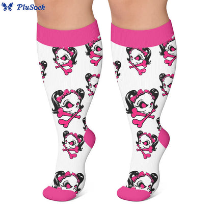 Plus Size Kawaii Skull Compression Socks - image 5