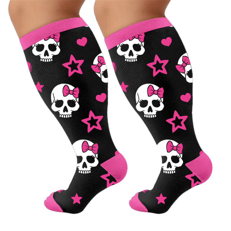 Plus Size Kawaii Skull Compression Socks - image 10