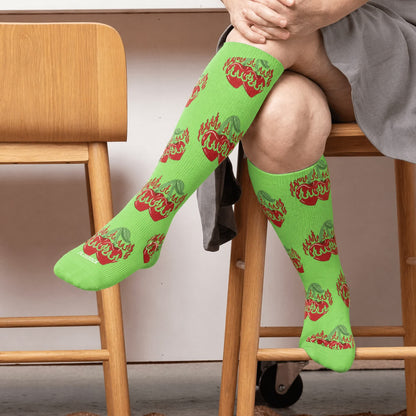Plus Size Dripping Lips Compression Socks - Green(1 Pair) - 4XL - image 2