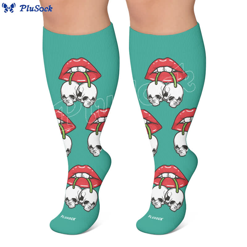 Plus Size Dripping Lips Compression Socks - image 7