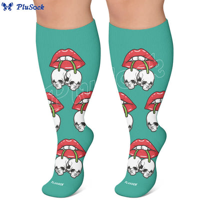 Plus Size Dripping Lips Compression Socks - image 7