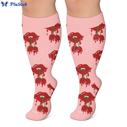 Plus Size Dripping Lips Compression Socks - image 5