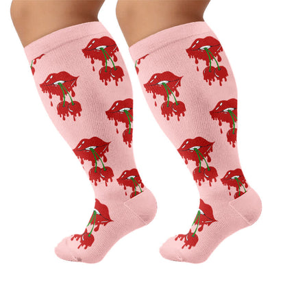 Plus Size Dripping Lips Compression Socks - image 8