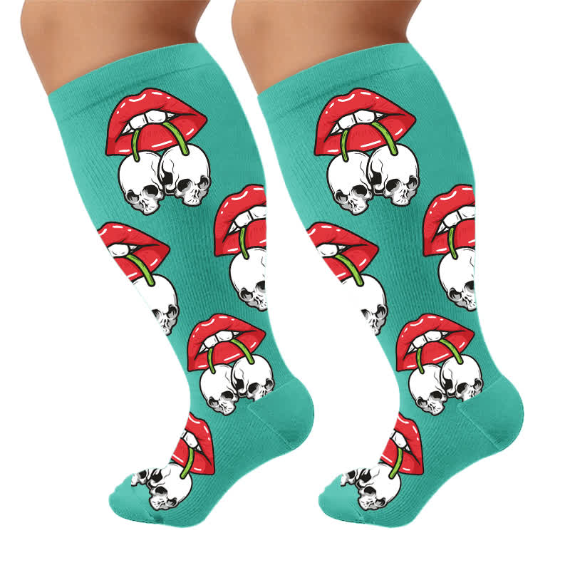 Plus Size Dripping Lips Compression Socks - image 10