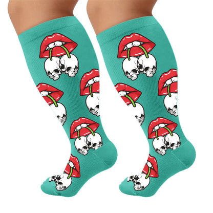 Plus Size Dripping Lips Compression Socks - image 10
