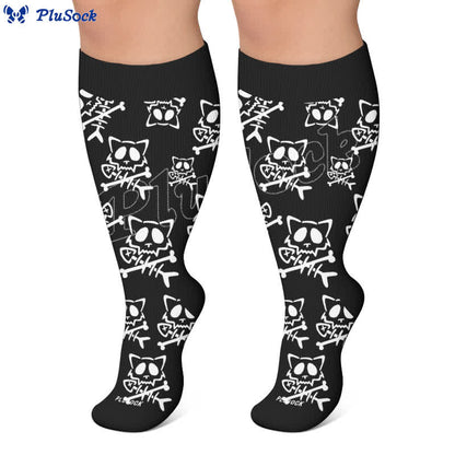 Plus Size Gothic Cat Compression Socks - image 6