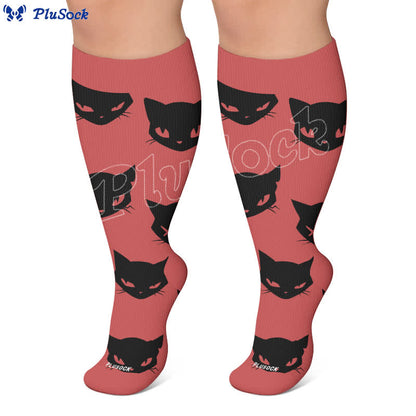 Plus Size Gothic Cat Compression Socks - image 5