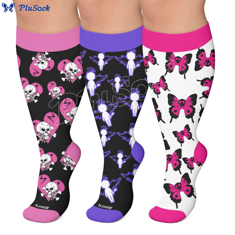 Plus Size Dark Fairy Compression Socks - image 0