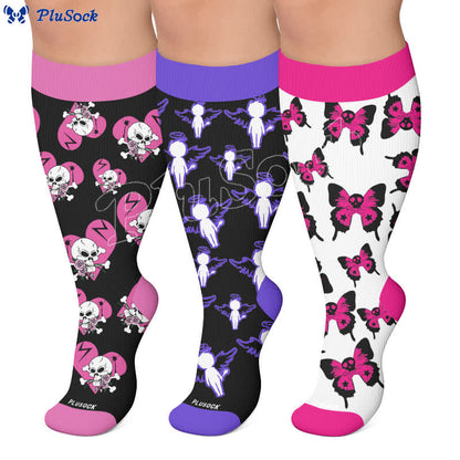 Plus Size Dark Fairy Compression Socks - image 0