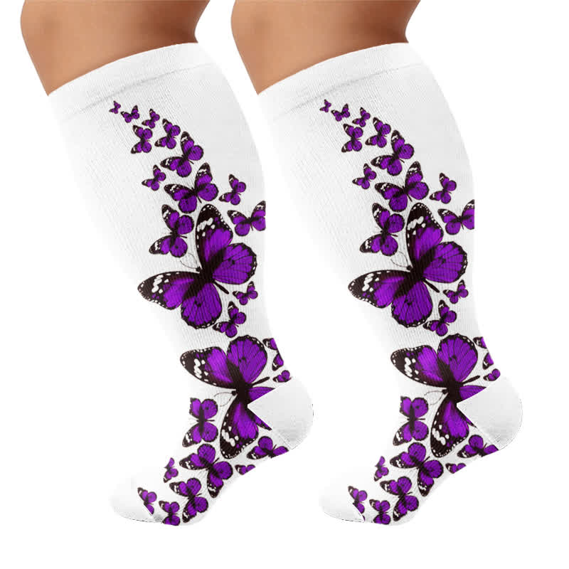 Plus Size Colorful Butterfly Compression Socks - image 8